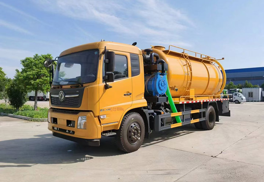 國六東風天錦15方帶副發(fā)動機清洗吸污車